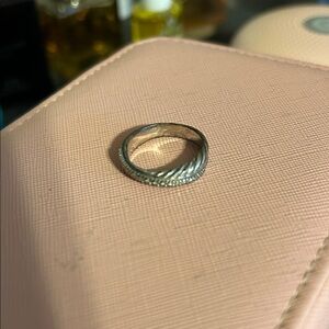 David Yurman Silver Twisted Band Ring DY925 inscription inside